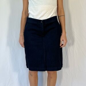 Talbots Dark Wash Denim Pencil Skirt Knee Length